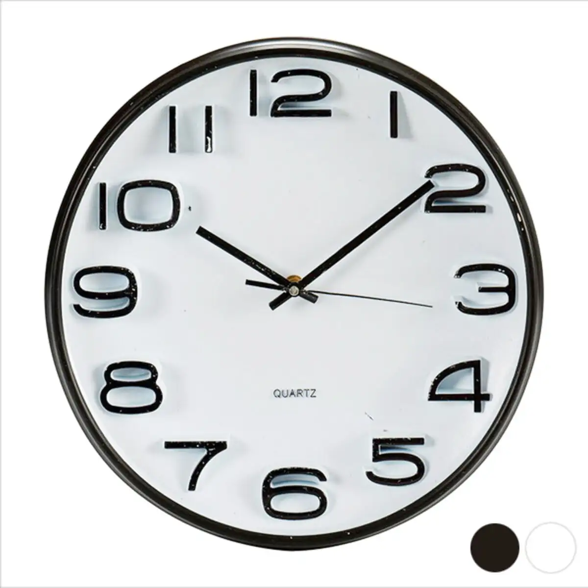 Horloge murale noir blanc plastique verre_9987. DIAYTAR SENEGAL - Où Chaque Détail Compte. Naviguez à travers notre gamme variée et choisissez des articles qui ajoutent une touche spéciale à votre quotidien, toujours avec qualité et style.