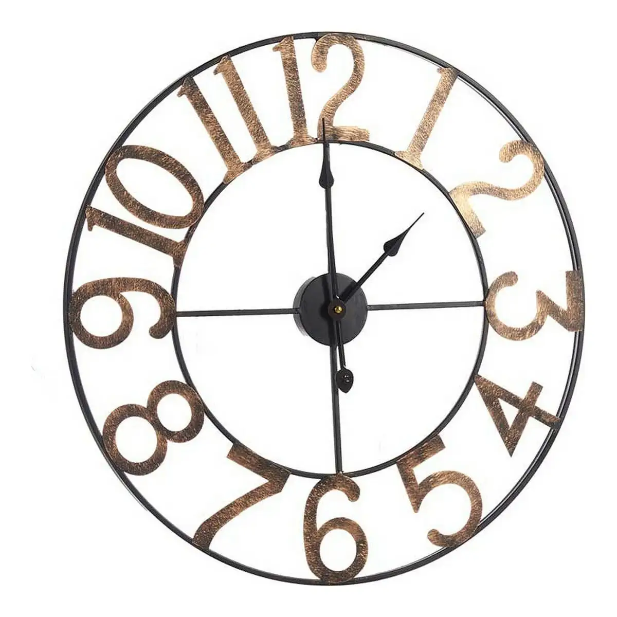 Horloge murale noir dore metal 60 x 4 5 x 60 cm _3278. DIAYTAR SENEGAL - Votre Passage vers la Découverte. Explorez notre boutique en ligne pour trouver des trésors qui vous attendent, du traditionnel à l'avant-garde.