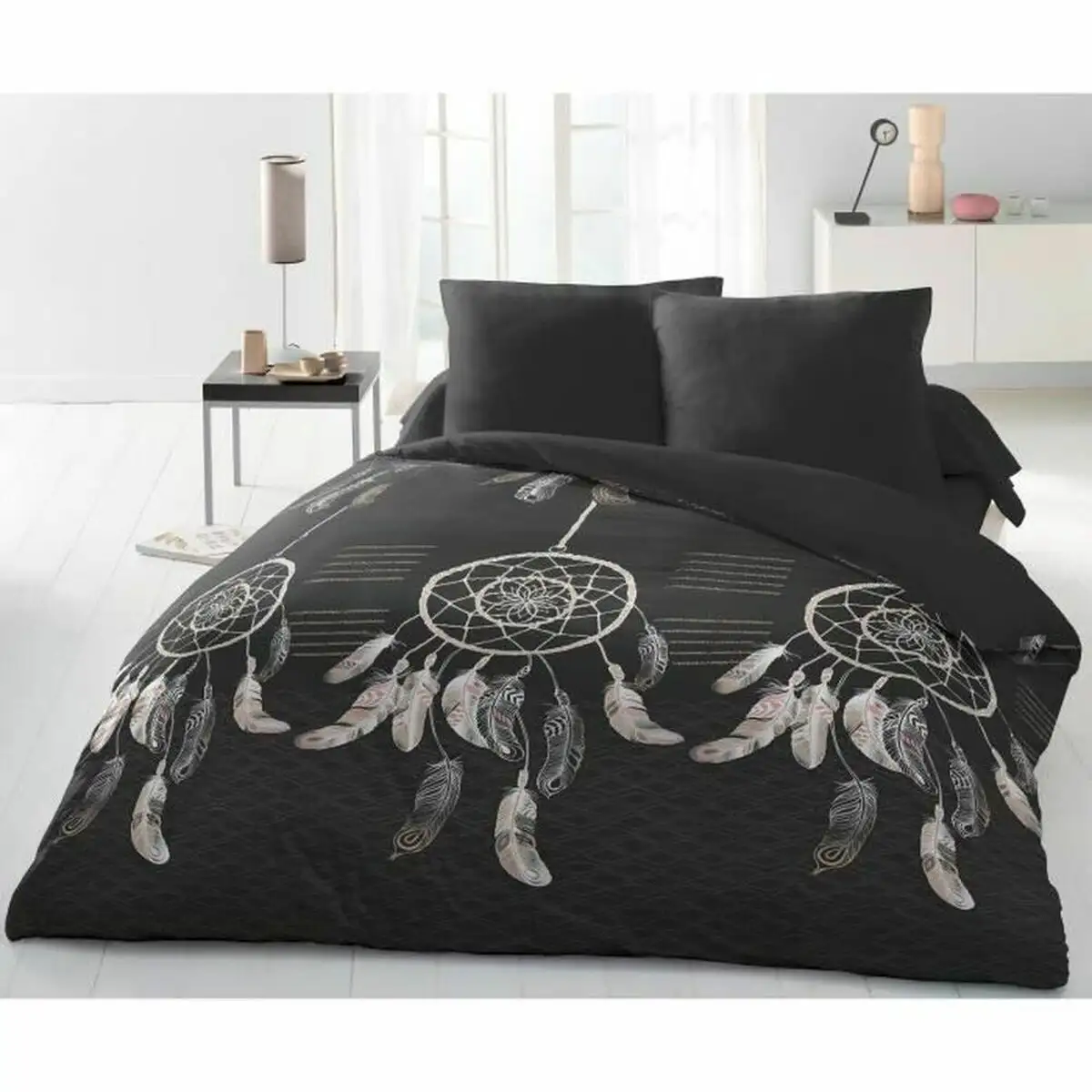 Housse de couette attrape reves microfibre anthracite 220 x 240 cm_4162. DIAYTAR SENEGAL - Votre Plateforme Shopping de Confiance. Naviguez à travers nos rayons et choisissez des produits fiables qui répondent à vos besoins quotidiens.