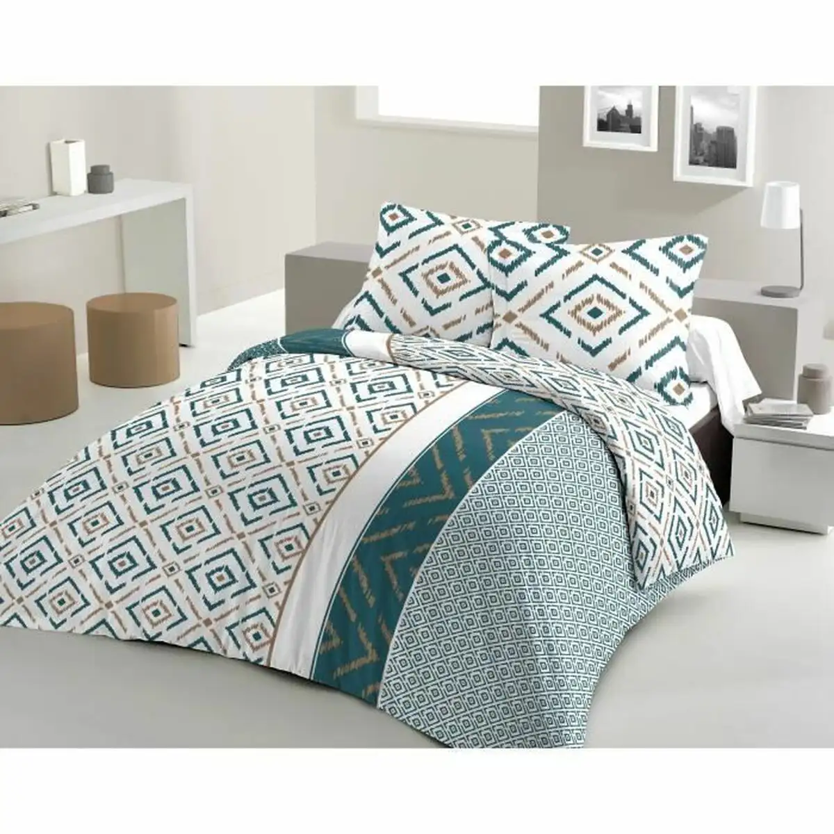 Housse de couette lovely home 220 x 240 cm bleu vert_7686. DIAYTAR SENEGAL - Là où Chaque Produit a son Propre Éclat. Explorez notre boutique en ligne et trouvez des articles qui ajoutent de la brillance à votre quotidien.