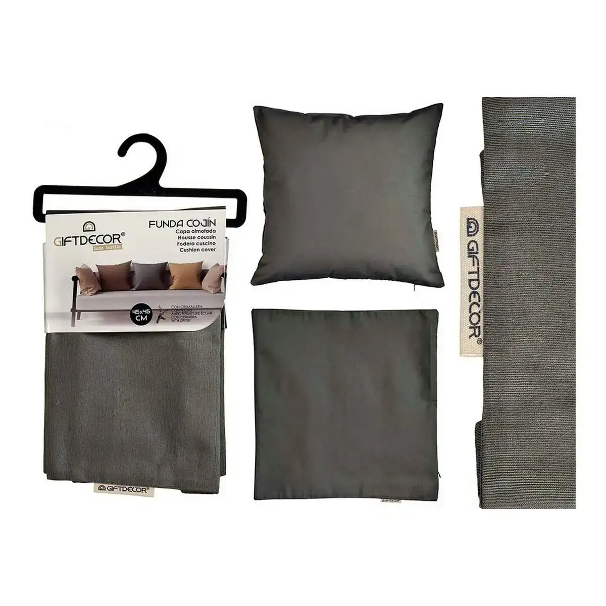 Housse de coussin anthracite 45 x 0 5 x 45 cm 60 x 0 5 x 60 cm_1435. DIAYTAR SENEGAL - Là où Chaque Produit Est une Trouvaille. Explorez notre sélection minutieuse et découvrez des articles qui correspondent à votre style de vie et à vos aspirations.