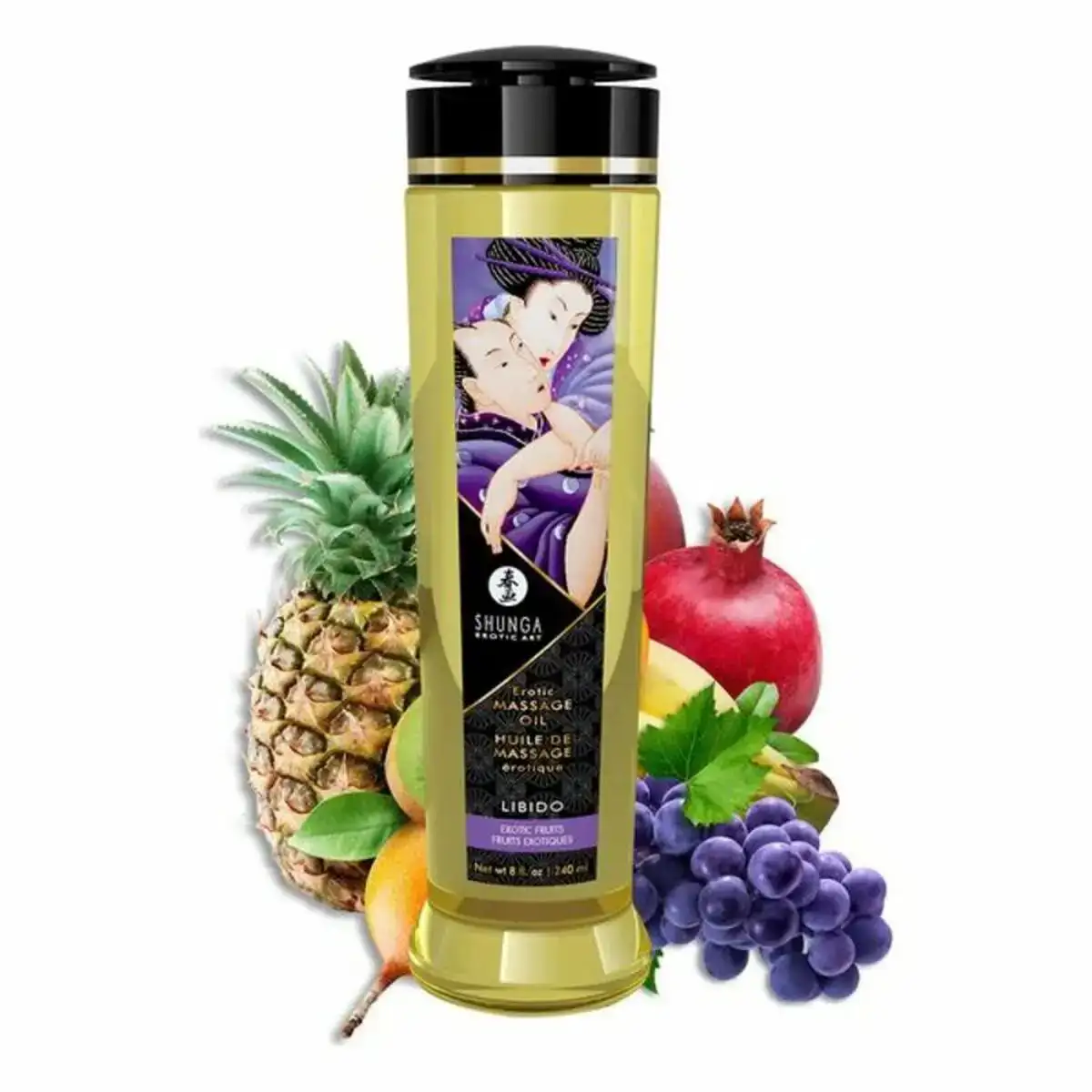 Huile de massage erotique shunga libido fruits exotiques 240 ml _6276. DIAYTAR SENEGAL - Votre Oasis de Shopping en Ligne. Explorez notre boutique et découvrez des produits qui ajoutent une touche de magie à votre quotidien.