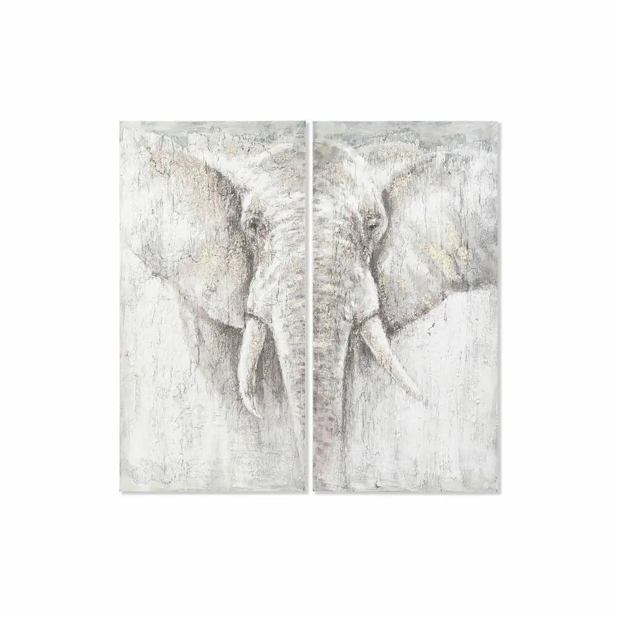 Jeu de 2 tableaux dkd home decor elephant colonial 120 x 3 7 x 120 cm_3768. DIAYTAR SENEGAL - Où Choisir Devient un Acte de Découverte. Découvrez notre gamme et choisissez des produits qui éveillent votre curiosité et élargissent vos horizons.