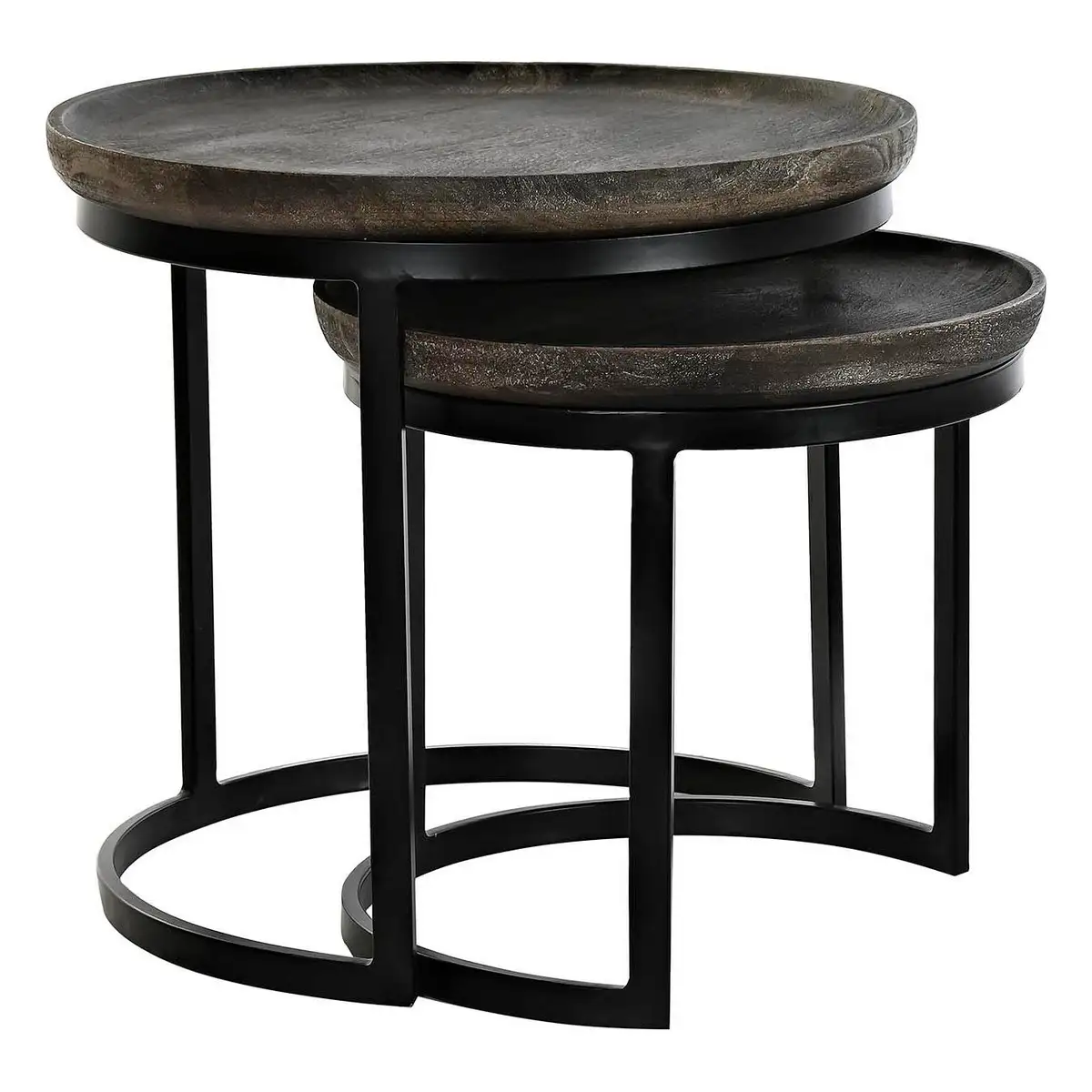 Jeu de 2 tables dkd home decor 55 x 55 x 50 cm noir metal marron bois de manguier 52 x 52 x 45 cm_8417. DIAYTAR SENEGAL - Là où le Shopping Devient une Expérience. Naviguez à travers notre catalogue diversifié et découvrez des produits qui ajoutent de la couleur et de la passion à votre vie.