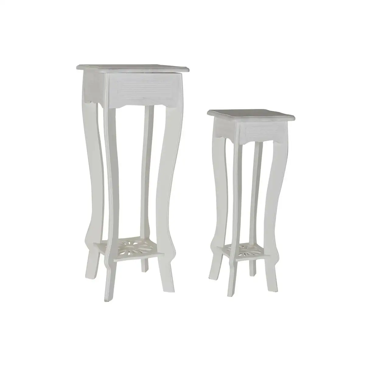 Jeu de 2 tables dkd home decor blanc 30 x 30 x 76 cm bois mdf_7975. DIAYTAR SENEGAL - Où Choisir est un Plaisir Responsable. Explorez notre boutique en ligne et adoptez des produits qui reflètent notre engagement envers la durabilité.