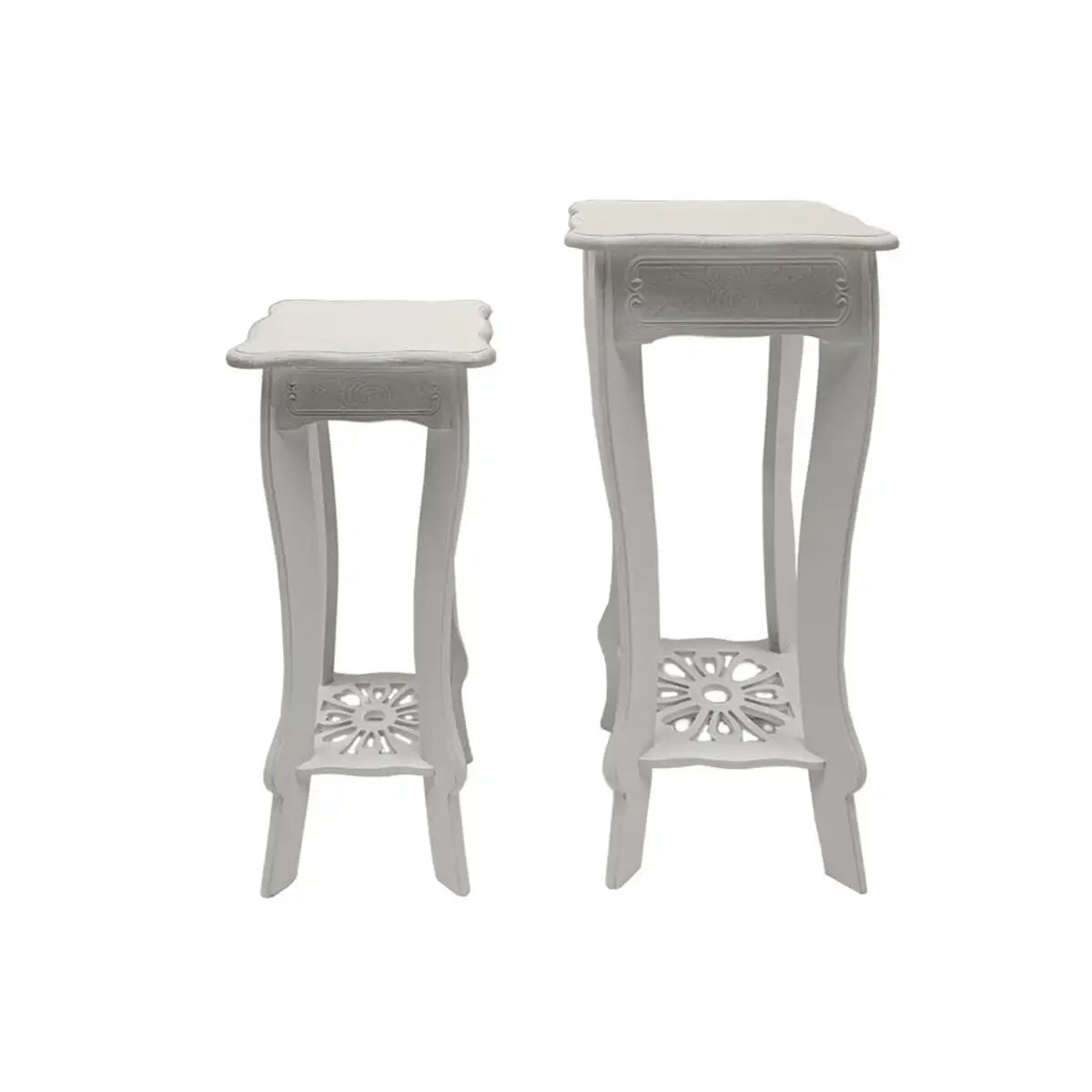 Jeu de 2 tables dkd home decor blanc bois mdf 30 x 30 x 76 5 cm _4792. DIAYTAR SENEGAL - L'Art du Shopping Facilité. Naviguez sur notre plateforme en ligne pour découvrir une expérience d'achat fluide et agréable, avec une gamme de produits adaptés à tous.