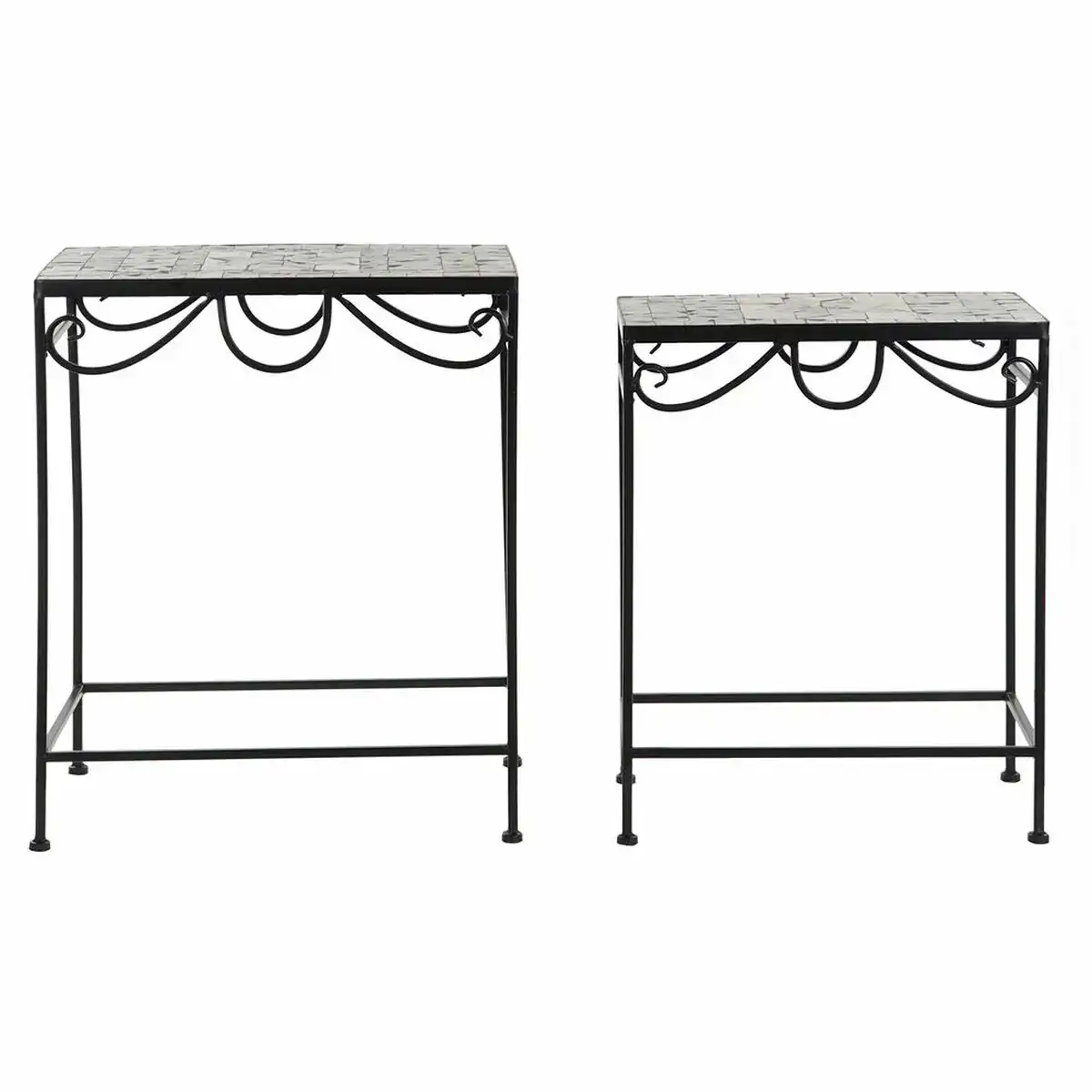 Jeu de 2 tables dkd home decor noir ceramique forge 48 x 30 x 58 cm 2 unites _2921. DIAYTAR SENEGAL - L'Art de Vivre l'Excellence au Quotidien. Explorez notre gamme et choisissez des produits qui ajoutent une note de prestige à votre vie.
