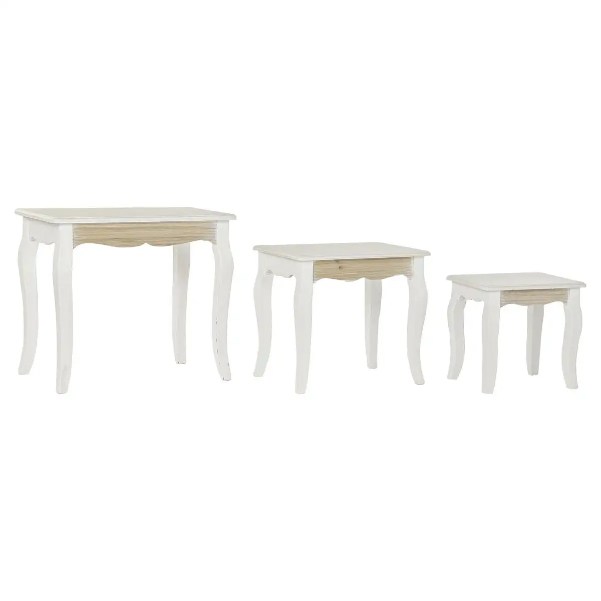 Jeu de 3 tables dkd home decor blanc naturel bois bois mdf 53 x 35 x 47 cm_6351. Bienvenue chez DIAYTAR SENEGAL - Où Chaque Achat Fait une Différence. Découvrez notre gamme de produits qui reflètent l'engagement envers la qualité et le respect de l'environnement.