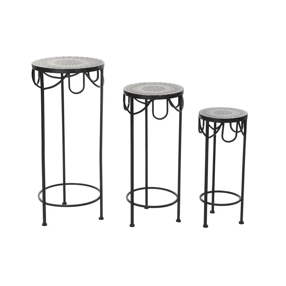 Jeu de 3 tables dkd home decor ceramique noir forge 30 x 30 x 69 cm 3 pieces _2108. DIAYTAR SENEGAL - Où Choisir est un Acte de Création. Naviguez à travers notre plateforme et choisissez des produits qui complètent votre histoire personnelle.