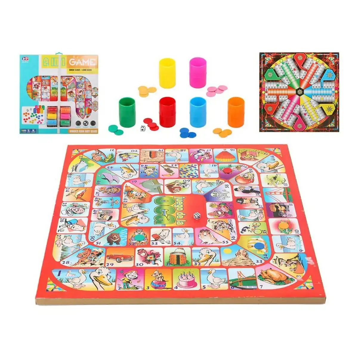 Jeu de petit chevaux et de l oie enfants familial multicouleur 40 x 40 cm_1535. DIAYTAR SENEGAL - Votre Plateforme Shopping Engagée. Explorez notre catalogue et choisissez des produits qui reflètent notre dévouement envers la qualité et la satisfaction du client.