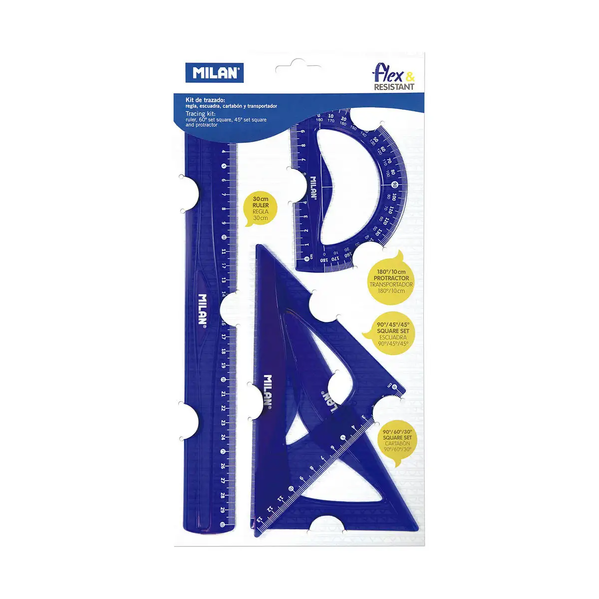 Jeu de regles milan flex resistant bleu pvc 4 pieces_4026. Bienvenue sur DIAYTAR SENEGAL - Où le Shopping est une Affaire Personnelle. Découvrez notre sélection et choisissez des produits qui reflètent votre unicité et votre individualité.