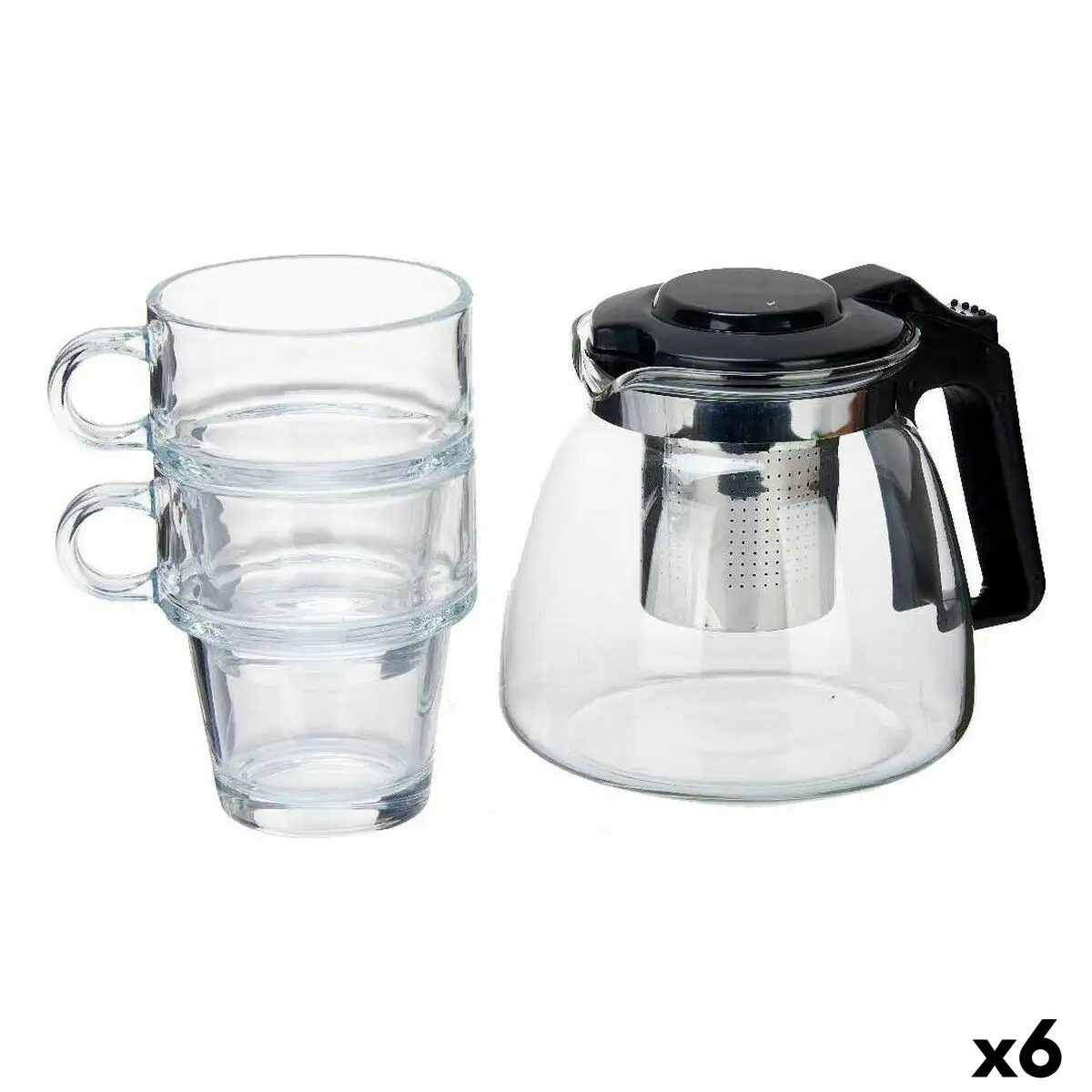 Jeu de theiere 900 ml transparent plastique verre 6 unites _6335. DIAYTAR SENEGAL - Là où le Shopping Devient une Expérience. Naviguez à travers notre catalogue diversifié et découvrez des produits qui ajoutent de la couleur et de la passion à votre vie.