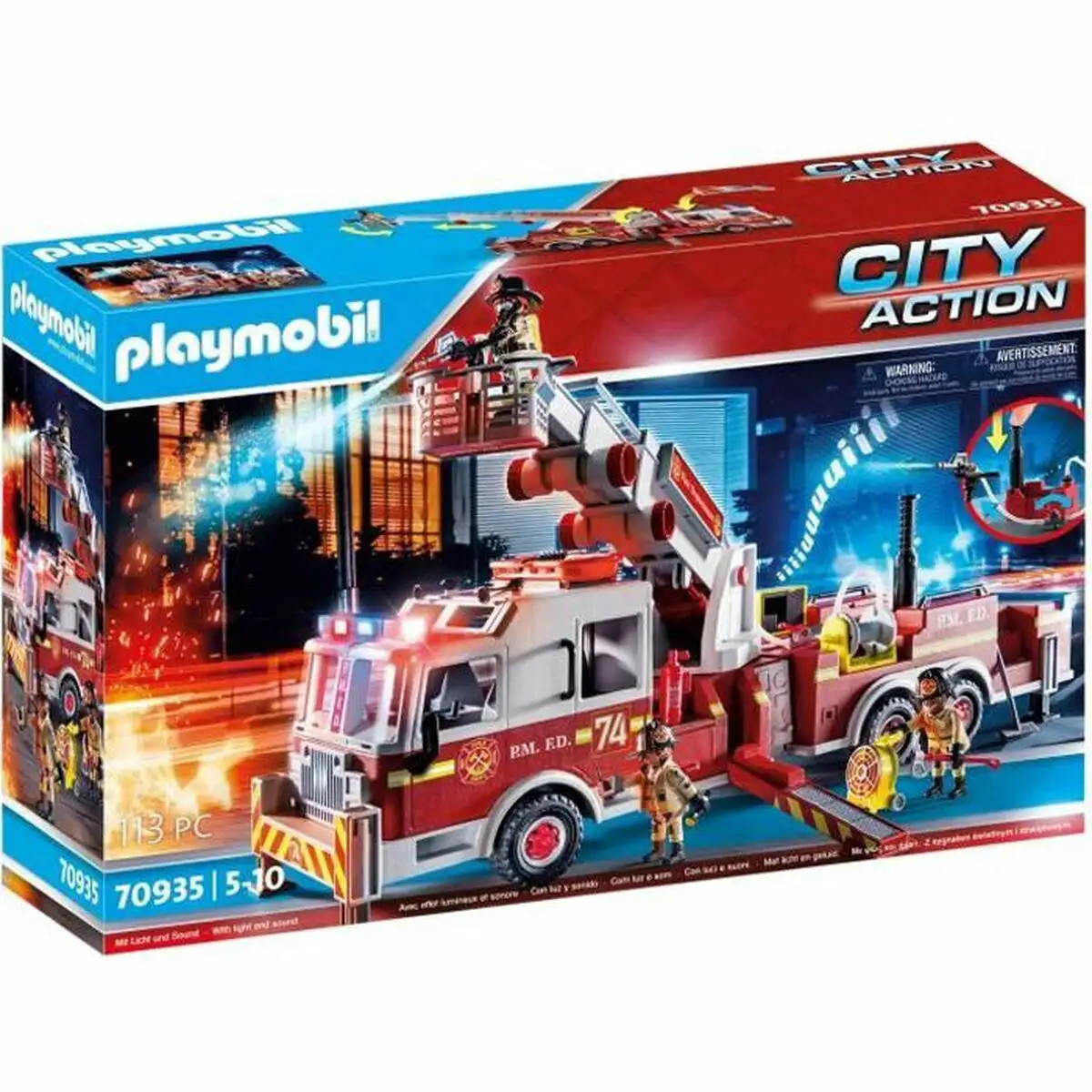 Jeu de vehicules playmobil fire truck with ladder 70935 113 pieces _3590. DIAYTAR SENEGAL - L'Art de Trouver ce que Vous Aimez. Plongez dans notre assortiment varié et choisissez parmi des produits qui reflètent votre style et répondent à vos besoins.