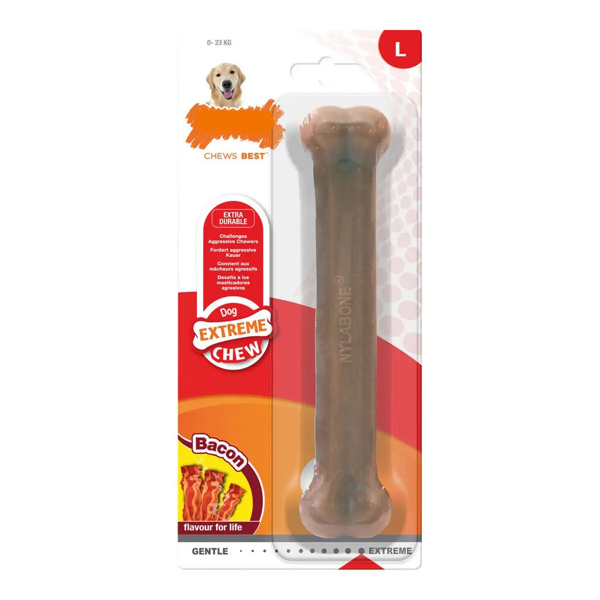 Jouet pour chien nylabone dura chew bacon taille l nylon_5405. DIAYTAR SENEGAL - Là où Chaque Produit a son Histoire. Découvrez notre gamme de produits, chacun portant en lui le récit de l'artisanat et de la passion, pour vous offrir une expérience de shopping authentique.