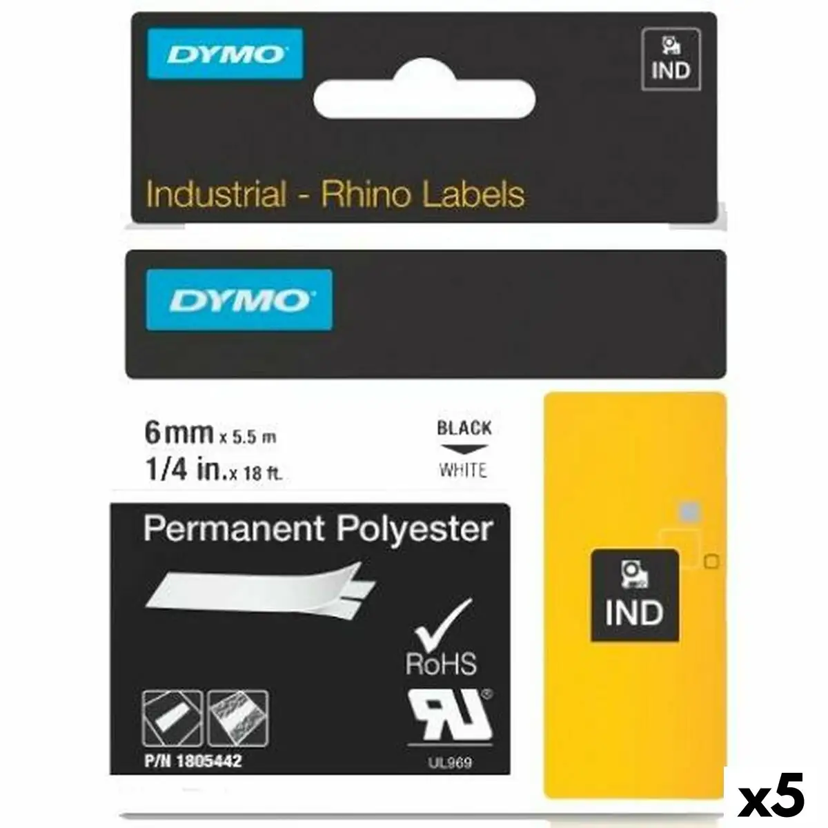 Kit de gaines thermo retratables rhino dymo id1 6 6 x 5 5 mm noir polyester blanc 5 unites _5463. DIAYTAR SENEGAL - Où Choisir est un Acte de Création. Naviguez à travers notre plateforme et choisissez des produits qui complètent votre histoire personnelle.