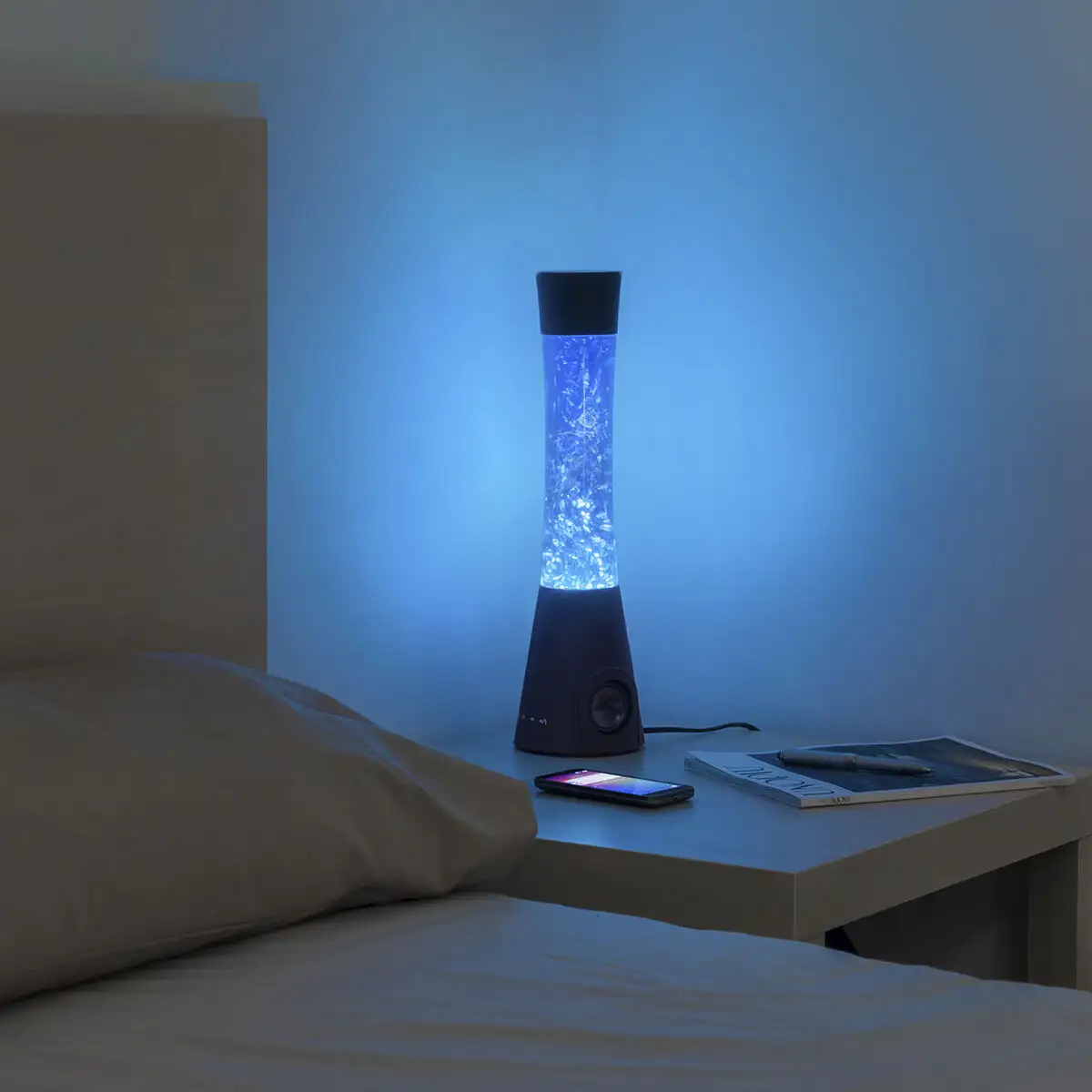 Lampe a lave avec haut parleur et microphone flow lamp innovagoods_7786. DIAYTAR SENEGAL - Où Choisir Devient un Acte de Découverte. Découvrez notre gamme et choisissez des produits qui éveillent votre curiosité et élargissent vos horizons.