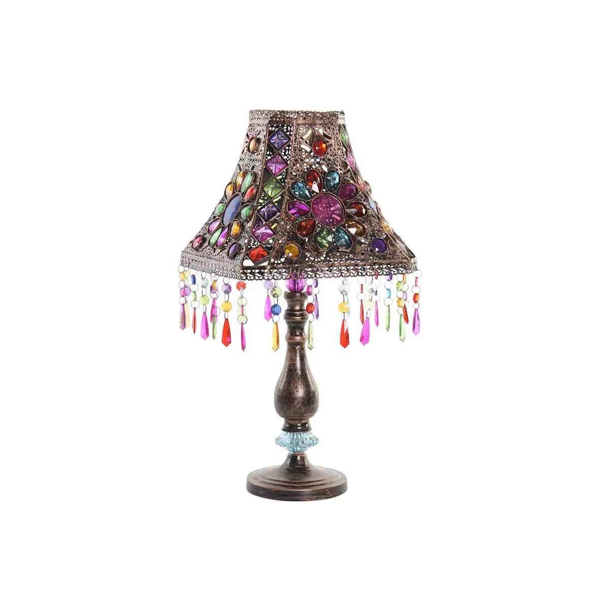 Lampe de bureau dkd home decor metal cuivre multicouleur 40 w 25 x 25 x 51 cm_8693. DIAYTAR SENEGAL - Votre Marché Virtuel au Sénégal. Parcourez notre boutique en ligne pour trouver des trésors cachés, des articles indispensables du quotidien aux joyaux artistiques.