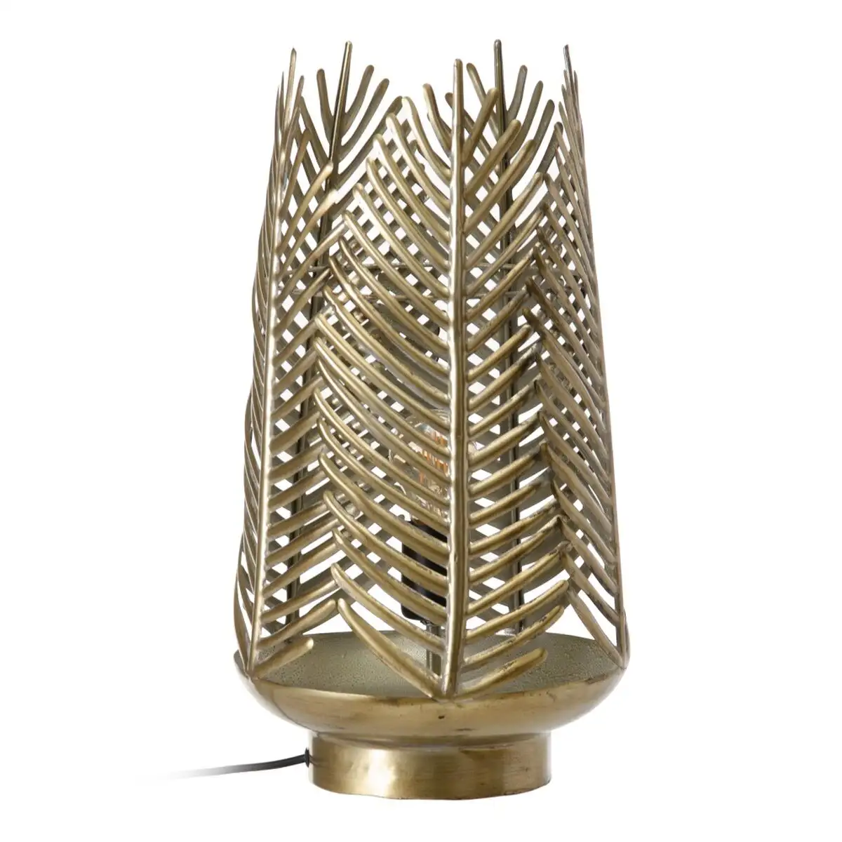 Lampe de bureau dore metal 25 x 25 x 46 cm_5754. DIAYTAR SENEGAL - Votre Destination de Shopping Authentique au Sénégal. Plongez dans notre boutique en ligne pour découvrir des produits qui célèbrent la riche culture et l'artisanat du pays.