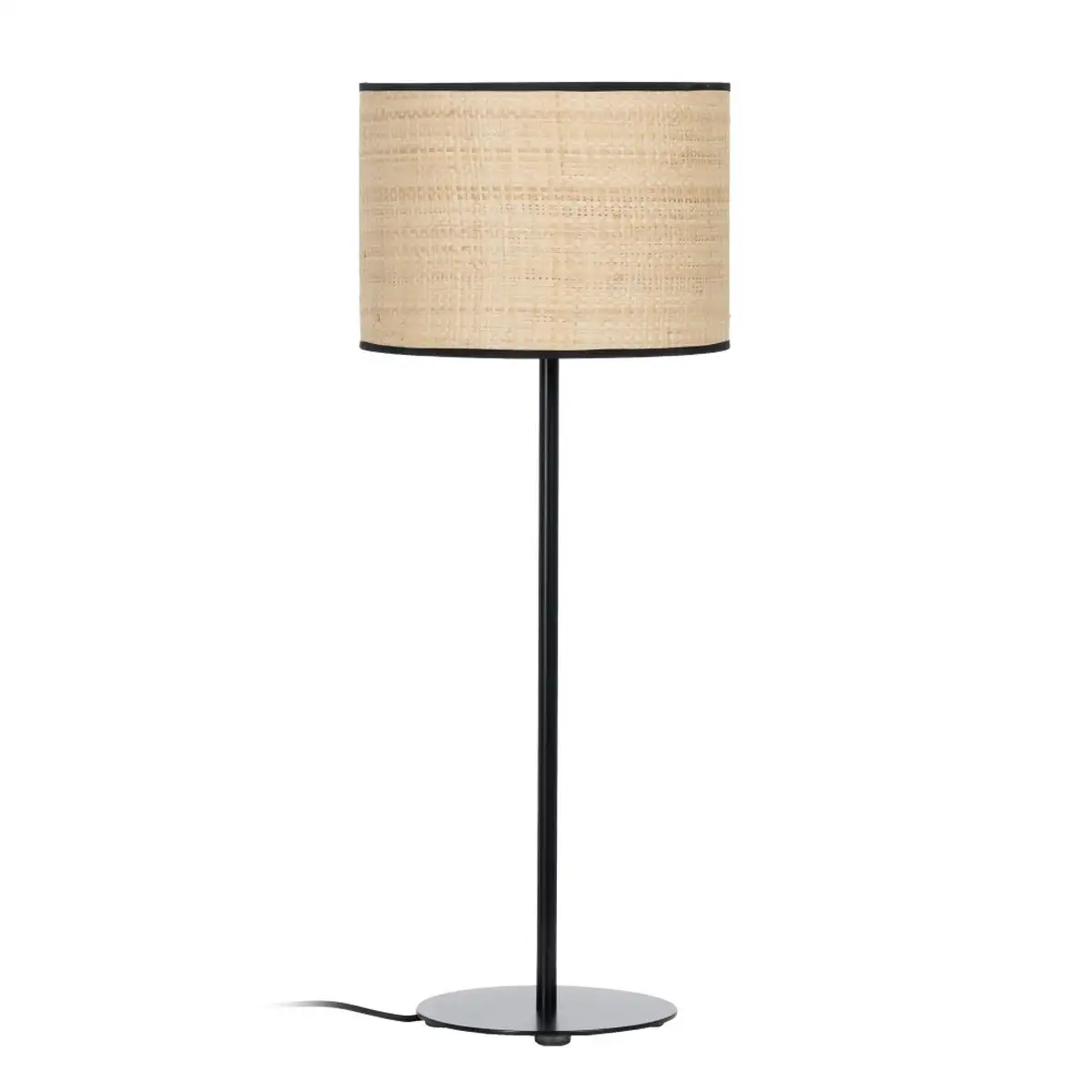 Lampe de bureau noir naturel raphia fer plastique 220 240 v 25 x 25 x 65 cm_7981. DIAYTAR SENEGAL - L'Art de Choisir, l'Art de Vivre. Parcourez notre boutique en ligne et choisissez parmi des produits de qualité qui ajoutent de l'élégance à votre quotidien.