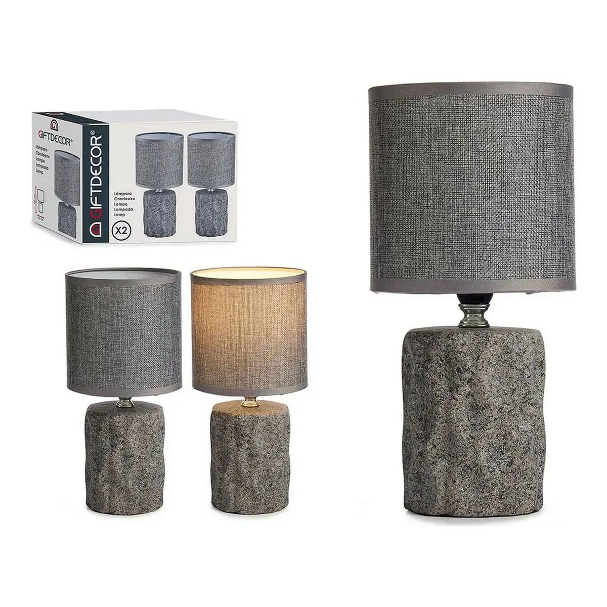 Lampe de bureau pierre ceramique gris 13 x 27 5 x 13 cm 2 pcs _8666. DIAYTAR SENEGAL - Votre Plateforme Shopping, Votre Choix Éclairé. Explorez nos offres et choisissez des articles de qualité qui reflètent votre style et vos valeurs.