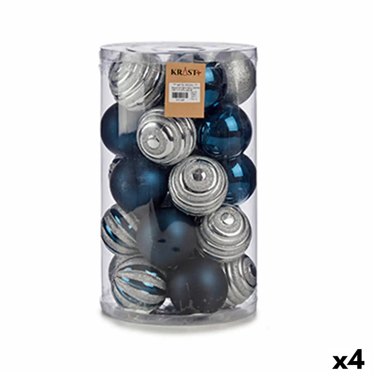 Lot de boules de noel bleu argente pvc o 8 cm 4 unites _1620. DIAYTAR SENEGAL - Votre Plateforme Shopping Engagée. Explorez notre catalogue et choisissez des produits qui reflètent notre dévouement envers la qualité et la satisfaction du client.