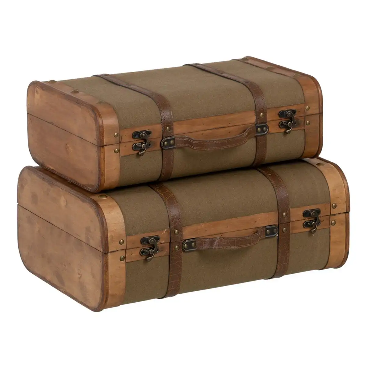 Lot de paniers 50 x 36 x 20 cm tissu synthetique bois 2 pieces _4048. DIAYTAR SENEGAL - Où l'Élégance se Mêle à l'Authenticité. Naviguez à travers notre boutique en ligne et choisissez des produits qui incarnent le style et la tradition du Sénégal.