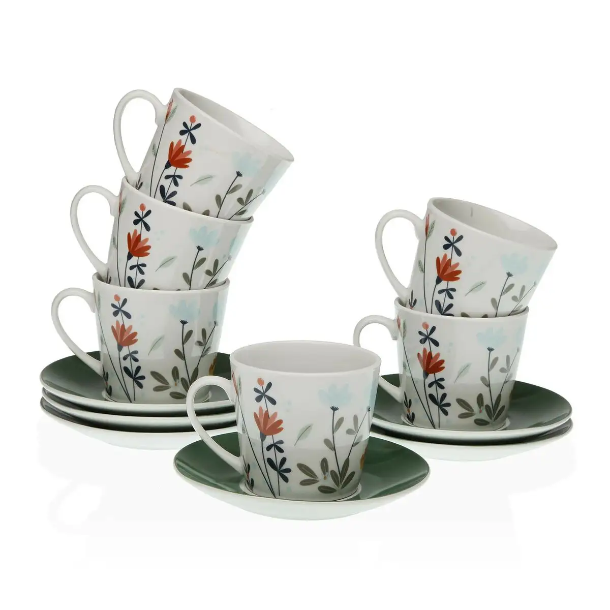 Lot de tasses avec soucoupes versa selene the porcelaine 12 pieces _9777. DIAYTAR SENEGAL - Là où Chaque Achat Contribue à un Rêve. Naviguez à travers notre boutique en ligne et soutenez des artisans talentueux tout en acquérant des trésors.