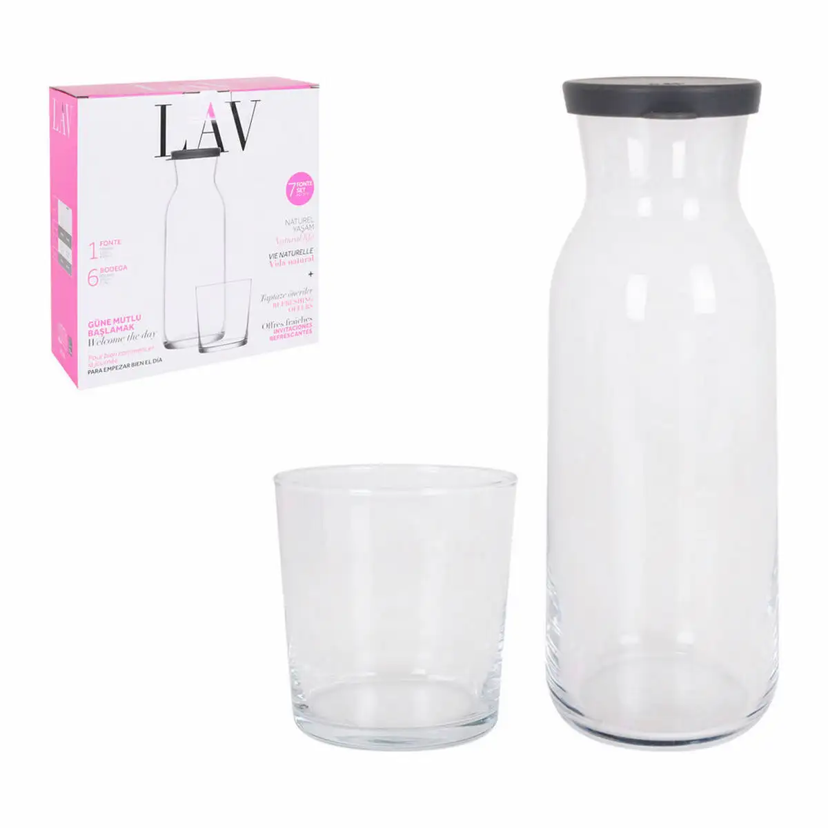 Lot lav pichet verres verre 7 unites 7 pcs _1235. Bienvenue sur DIAYTAR SENEGAL - Où Chaque Produit a son Charme. Explorez notre sélection minutieuse et trouvez des articles qui vous séduisent et vous inspirent.