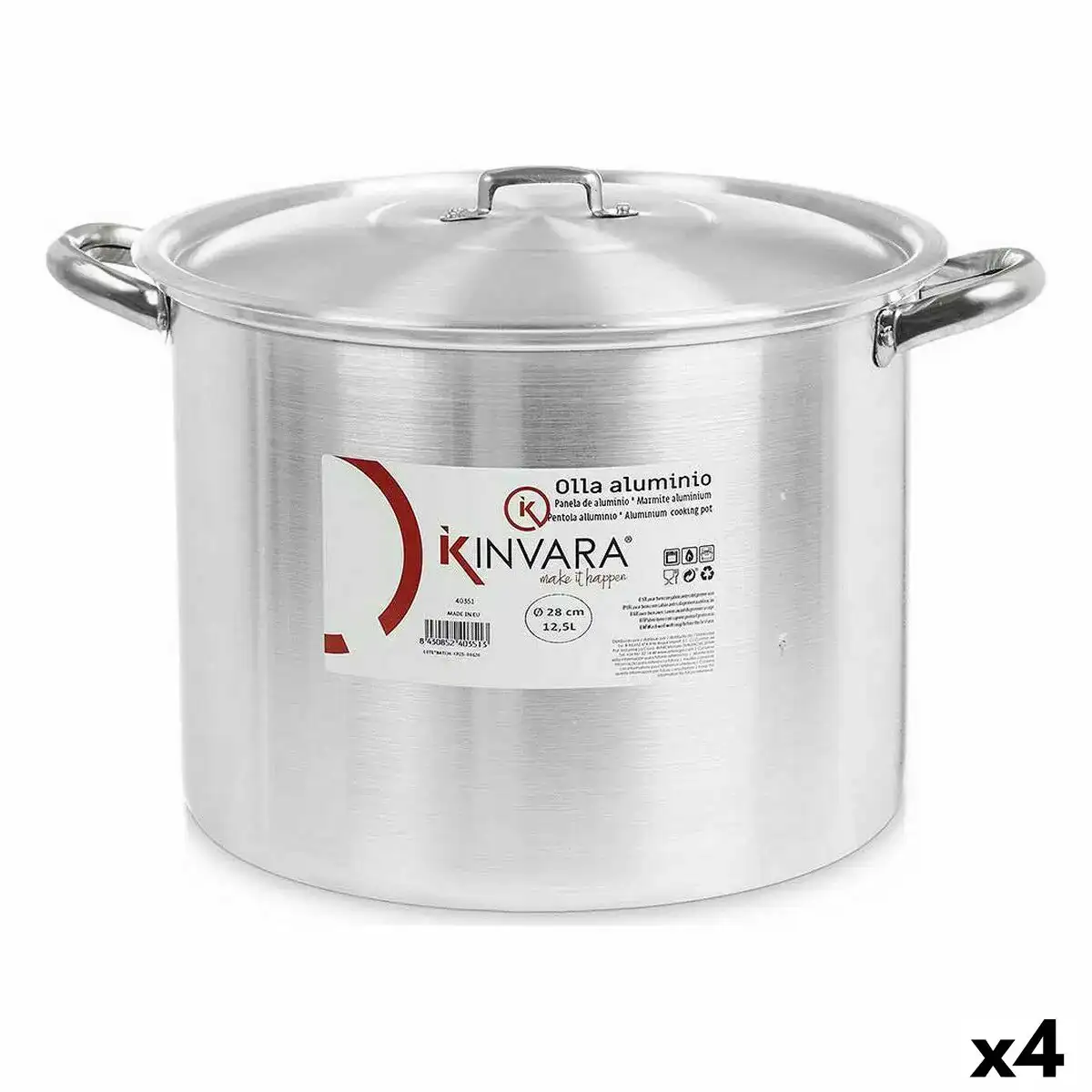Marmite avec couvercle argente aluminium 38 x 25 x 31 cm 4 unites _2440. DIAYTAR SENEGAL - Où Chaque Détail Compte. Parcourez nos produits soigneusement sélectionnés et choisissez des articles qui correspondent à votre style et à vos valeurs.