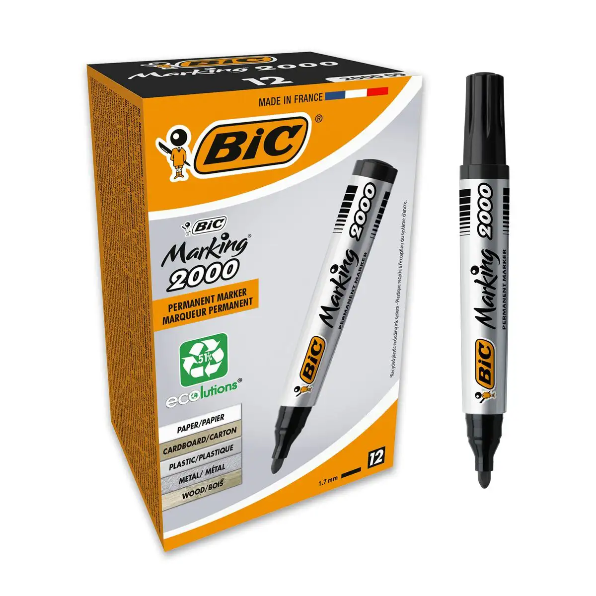 Marqueur permanent bic marking 2000 noir reconditionne d _9452. Bienvenue chez DIAYTAR SENEGAL - Là où les Désirs Prendent Vie. Explorez notre boutique en ligne et laissez-vous séduire par des articles qui font écho à vos aspirations et à votre style unique.