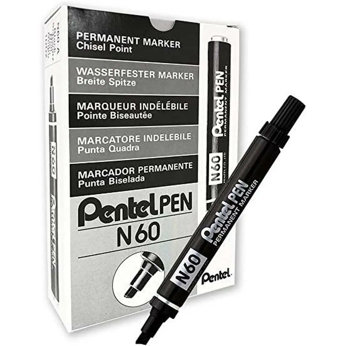 Marqueur permanent pentel n60 noir aluminium 12 unites_9017. Entrez dans l'Univers de DIAYTAR SENEGAL - Où le Choix Rencontre l'Authenticité. Explorez nos rayons virtuels et trouvez des produits qui incarnent la richesse de notre culture.