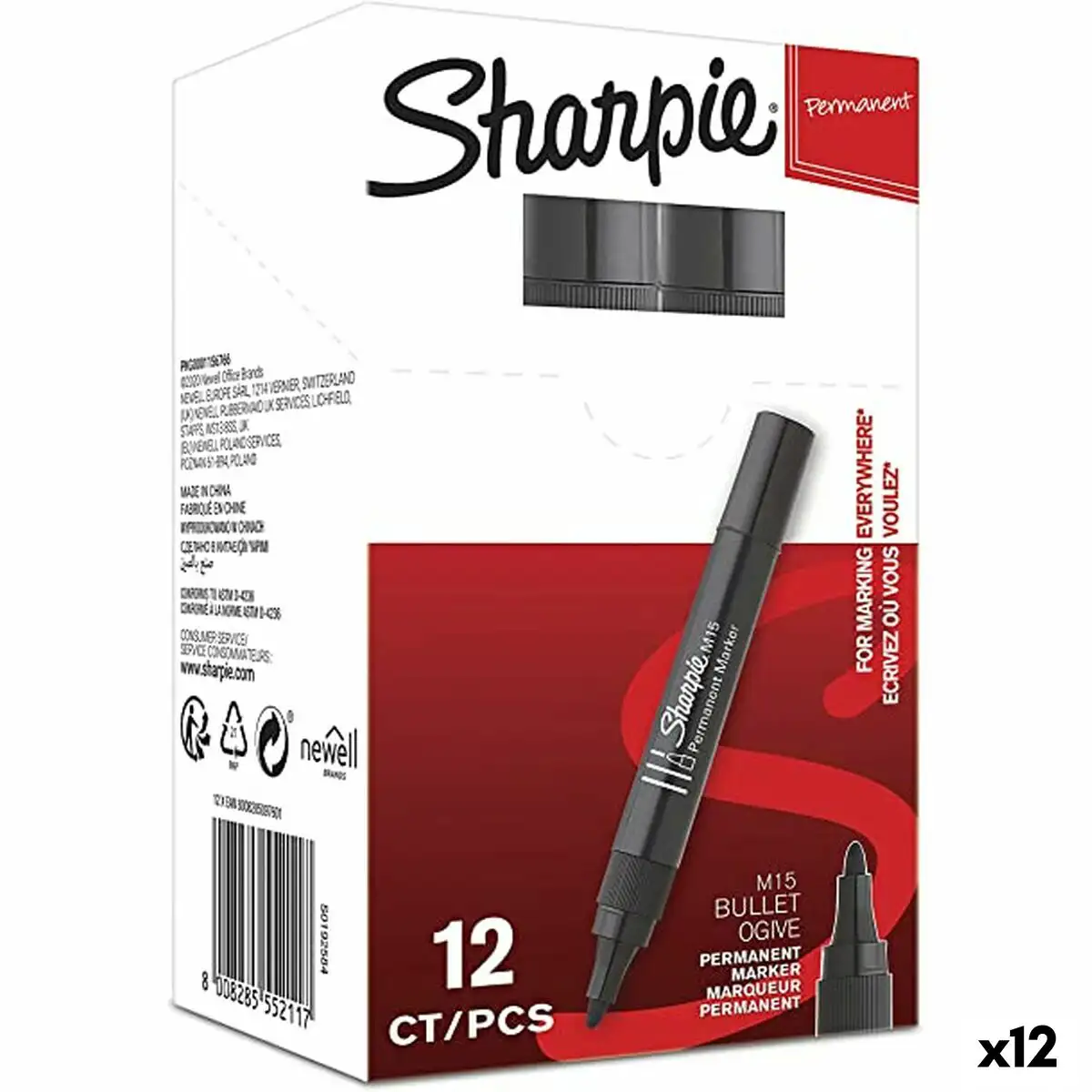 Marqueur permanent, 2 unités, noir – Sharpie : Instruments d'écriture