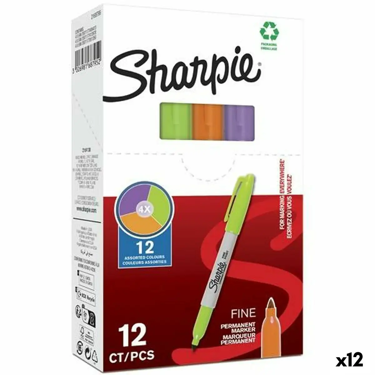 Marqueur permanent sharpie violet orange vert 0 9 mm 12 unites _4938. Bienvenue chez DIAYTAR SENEGAL - Où Chaque Achat Fait une Différence. Découvrez notre gamme de produits qui reflètent l'engagement envers la qualité et le respect de l'environnement.