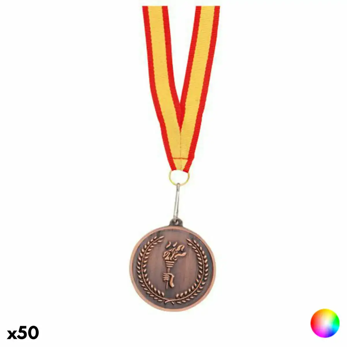 Medaille en metal avec sangle en polyester 143743 50 unites _4691. DIAYTAR SENEGAL - Où Choisir Devient un Plaisir. Découvrez notre boutique en ligne et choisissez parmi une variété de produits qui satisferont tous vos besoins.