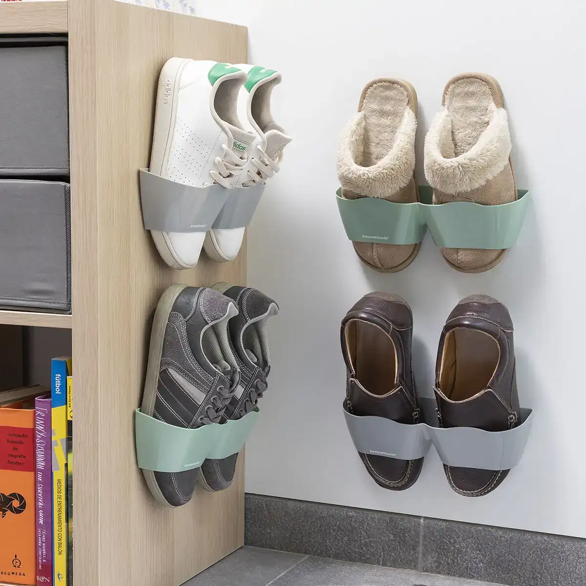 Meubles a chaussures avec adhesifs shohold innovagoods pack de 4 unites_2380. Bienvenue chez DIAYTAR SENEGAL - Votre Destination Shopping Complète! Découvrez une boutique en ligne généraliste au Sénégal offrant une vaste gamme de produits, allant des vêtements aux gadgets électroniques, en passant par l'artisanat local.