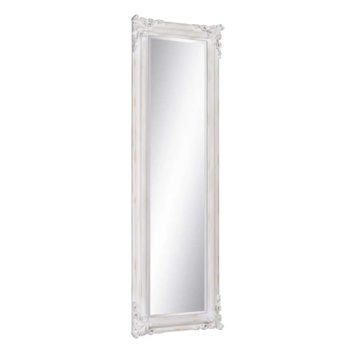 Miroir 56 x 4 x 172 cm verre bois blanc_8437. DIAYTAR SENEGAL - Là où Choisir est un Acte d'Amour pour la Culture Sénégalaise. Explorez notre gamme et choisissez des produits qui célèbrent la richesse de notre patrimoine.