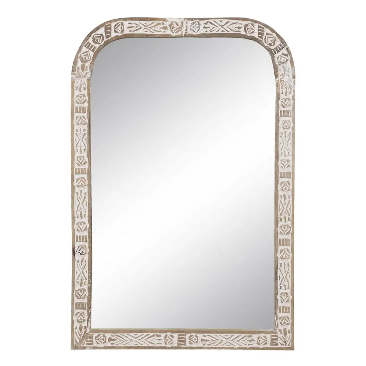 Miroir mural 51 x 3 x 76 cm bois blanc_2873. DIAYTAR SENEGAL - Votre Destinée Shopping Personnalisée. Plongez dans notre boutique en ligne et créez votre propre expérience de shopping en choisissant parmi nos produits variés.