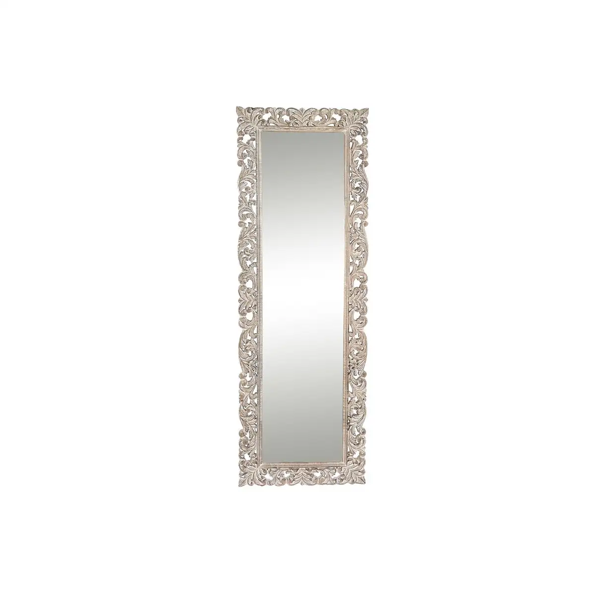 Miroir mural dkd home decor 60 x 3 5 x 180 cm verre naturel blanc bois de manguier neoclassique decape_5379. DIAYTAR SENEGAL - Où Choisir Devient un Acte de Découverte. Découvrez notre gamme et choisissez des produits qui éveillent votre curiosité et élargissent vos horizons.