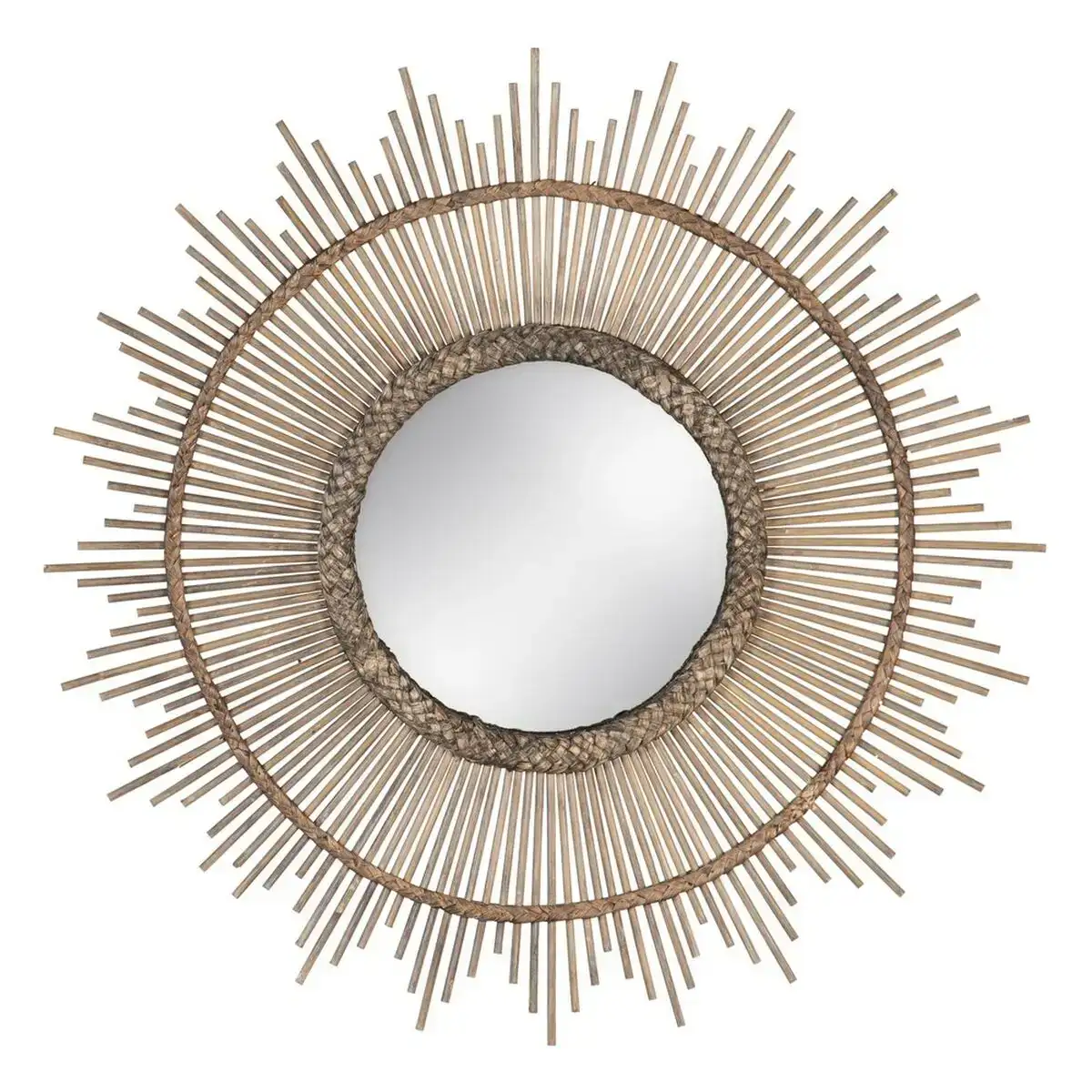 Miroir mural gris bambou 72 x 3 x 72 cm_3175. DIAYTAR SENEGAL - Là où la Diversité Rencontre la Qualité. Parcourez notre gamme complète et trouvez des produits qui incarnent la richesse et l'unicité du Sénégal.