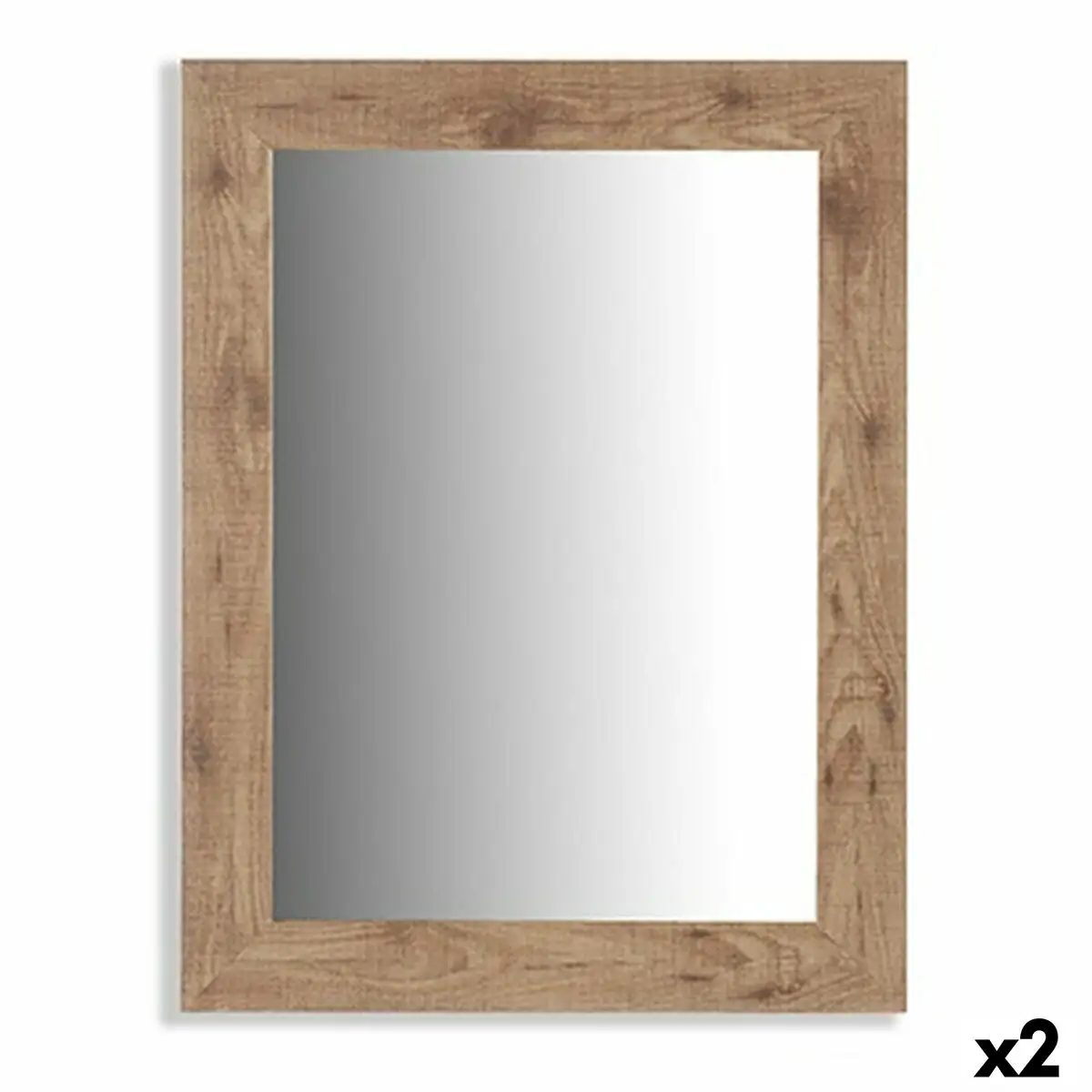 Miroir mural marron bois verre 66 x 85 x 2 cm 2 unites _2582. DIAYTAR SENEGAL - Votre Oasis de Shopping en Ligne. Explorez notre boutique et découvrez des produits qui ajoutent une touche de magie à votre quotidien.