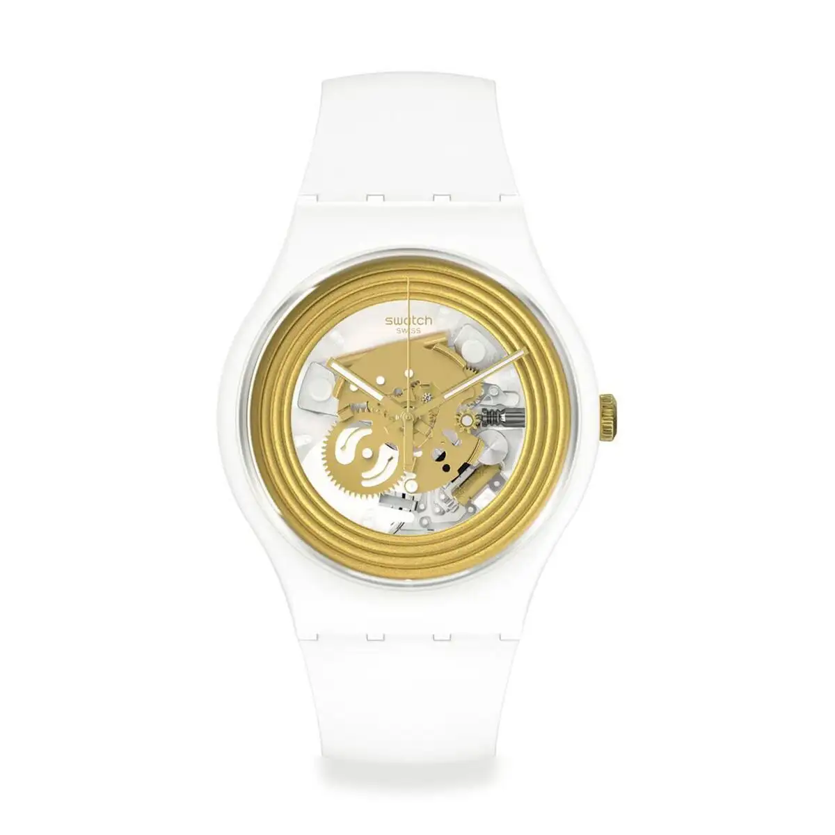 Montre femme swatch golden rings white o 41 mm _9953. Plongez dans l'Expérience DIAYTAR SENEGAL - Où Chaque Produit a une Histoire. Explorez notre boutique en ligne pour trouver des articles qui incarnent la passion et la créativité du Sénégal.