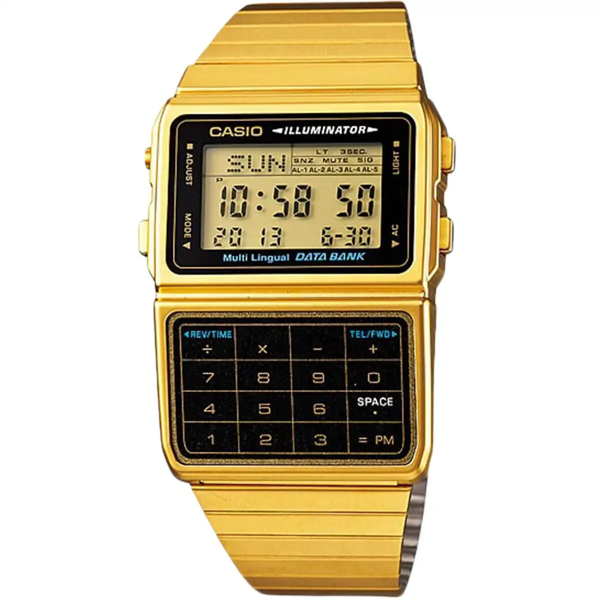 Montre homme casio databank calculator gold_2665. DIAYTAR SENEGAL - Où Chaque Produit a son Histoire. Découvrez notre gamme de produits, chacun portant en lui le récit de l'artisanat et de la passion, pour vous offrir une expérience de shopping authentique.