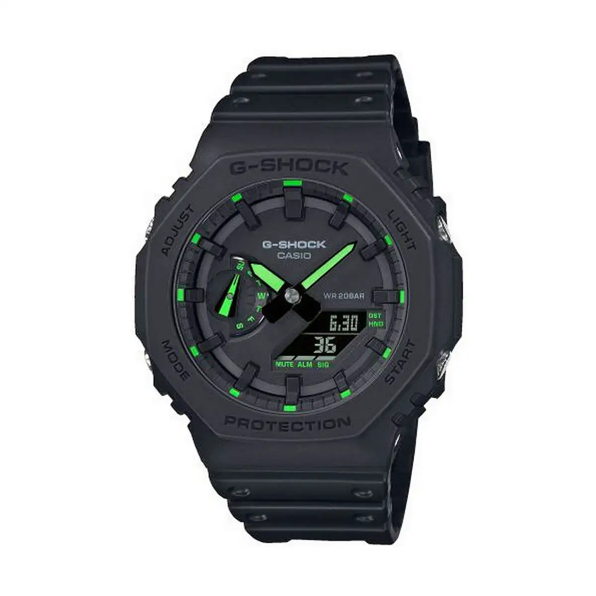 Montre homme casio g shock oak neon green index o 45 mm _6894. DIAYTAR SENEGAL - L'Art de Choisir, l'Art de Vivre. Parcourez notre boutique en ligne et choisissez parmi des produits de qualité qui ajoutent de l'élégance à votre quotidien.