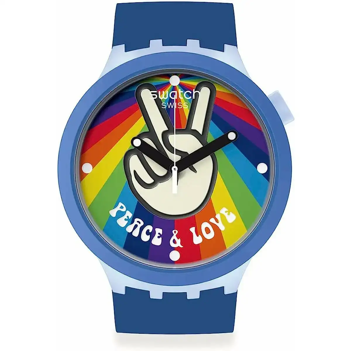 Montre homme swatch peace hand love o 47 mm _4207. DIAYTAR SENEGAL - Votre Passage vers l'Éclat et la Beauté. Explorez notre boutique en ligne et trouvez des produits qui subliment votre apparence et votre espace.