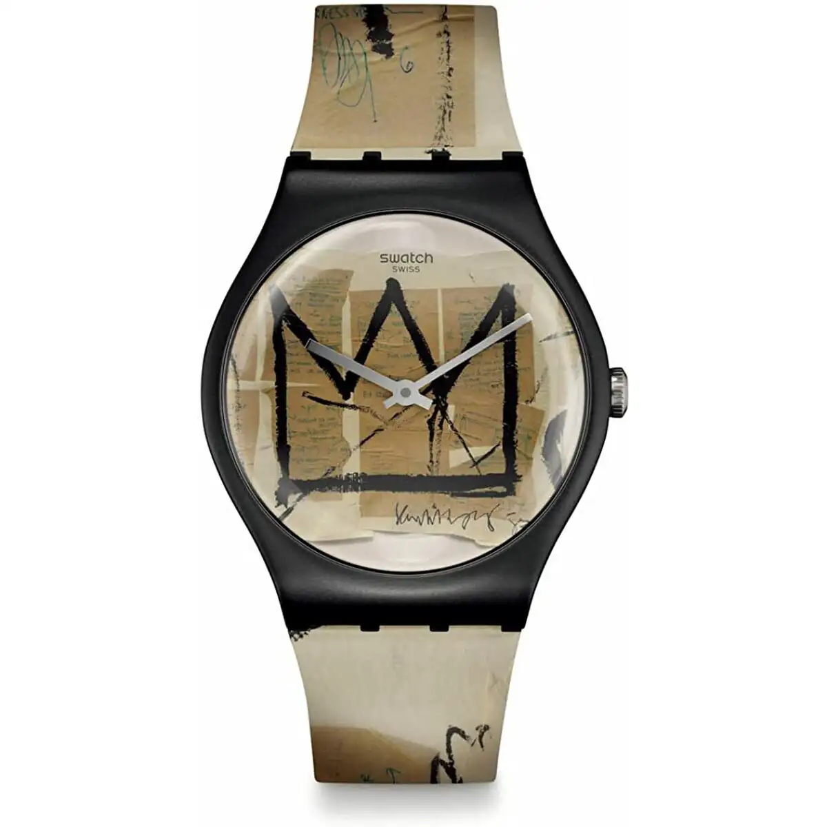 Montre homme swatch untitled by jean michel basquiat o 41 mm _6505. DIAYTAR SENEGAL - Votre Oasis de Shopping en Ligne. Explorez notre boutique et découvrez des produits qui ajoutent une touche de magie à votre quotidien.