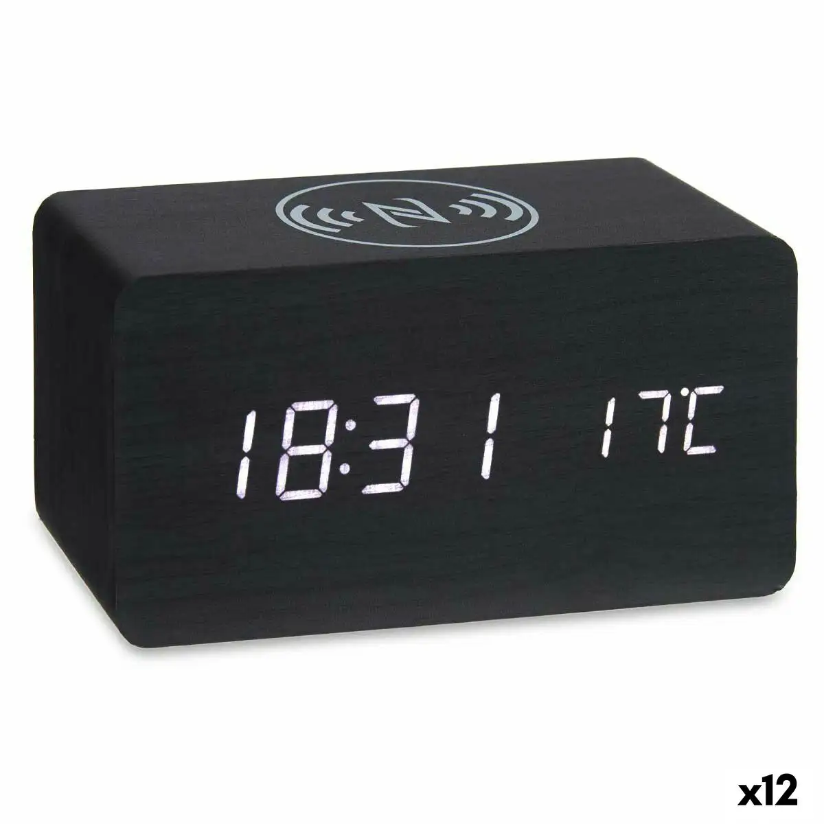 Montre reveil avec chargeur sans fil noir pvc bois mdf 15 x 7 5 x 7 cm 12 unites _1634. Entrez dans l'Univers de DIAYTAR SENEGAL - Où Chaque Produit a sa Place. Explorez nos rayons virtuels et choisissez des articles qui s'intègrent parfaitement à votre style de vie.