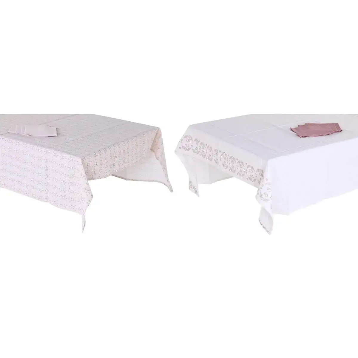 Nappe et serviettes de table dkd home decor 150 x 250 x 0 5 cm rose blanc 2 unites _2838. DIAYTAR SENEGAL - Où Choisir Devient une Expérience Personnalisée. Explorez notre boutique en ligne pour découvrir des produits qui s'adaptent à votre style et à votre essence.