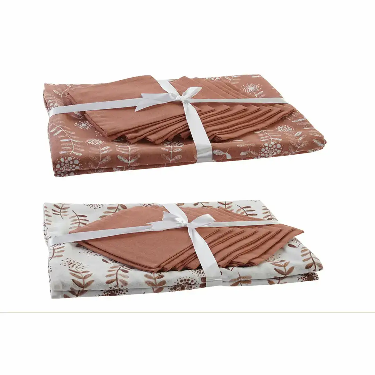 Nappe et serviettes de table dkd home decor 150 x 250 x 0 5 cm terre cuite blanc 2 unites _7969. DIAYTAR SENEGAL - L'Art de Vivre le Shopping Inspiré. Parcourez notre catalogue et choisissez des produits qui reflètent votre passion pour la beauté et l'authenticité.