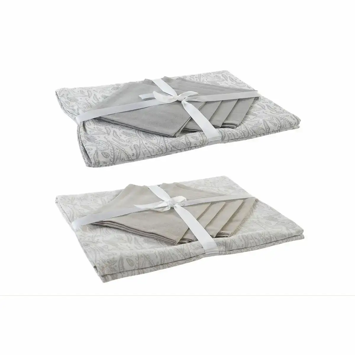 Nappe et serviettes de table dkd home decor blanc beige 150 x 150 x 0 5 cm 2 unites _8979. DIAYTAR SENEGAL - Où Choisir Devient un Acte de Découverte. Découvrez notre gamme et choisissez des produits qui éveillent votre curiosité et élargissent vos horizons.