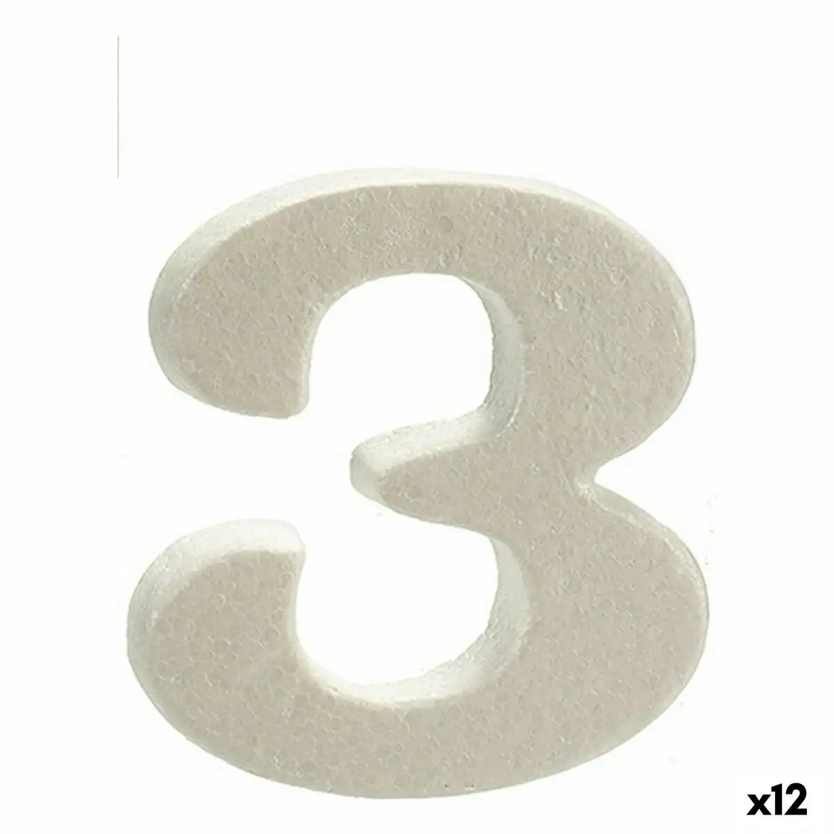 Numero 3 blanc polystyrene 2 x 15 x 10 cm 12 unites _5739. DIAYTAR SENEGAL - Où l'Élégance se Mêle à l'Authenticité. Naviguez à travers notre boutique en ligne et choisissez des produits qui incarnent le style et la tradition du Sénégal.